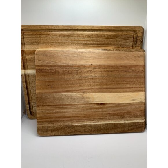 Set Of 2 Large Wooden Cutting Boards 12x14 and 10x12 - Picture 2 of 2